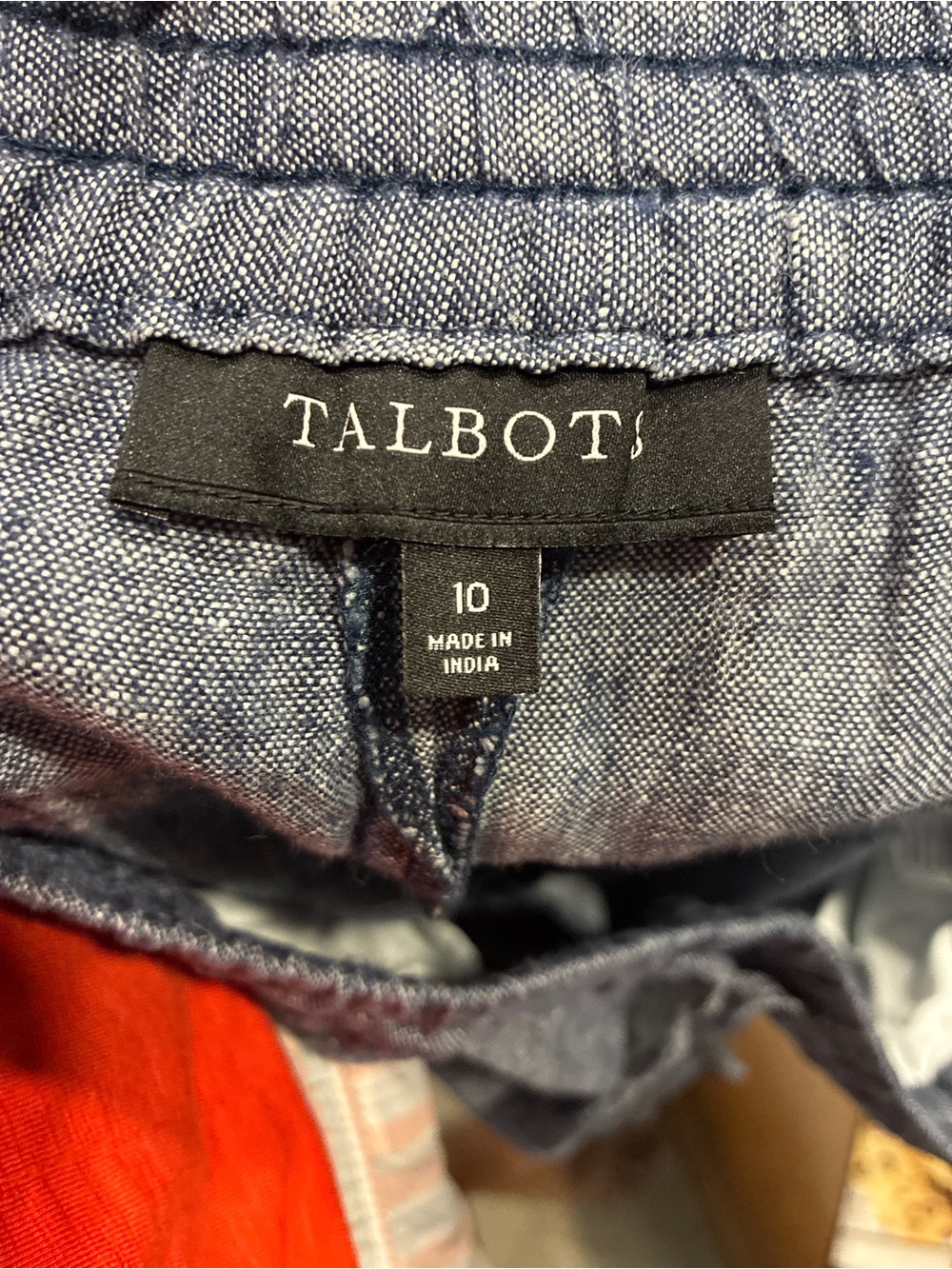 Talbots Blue Linen-Blend Drawstring Chinos - Picture 4 of 4